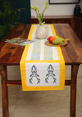 Hand Block Print Muscari Table Runner and Placemat & Napkin Set